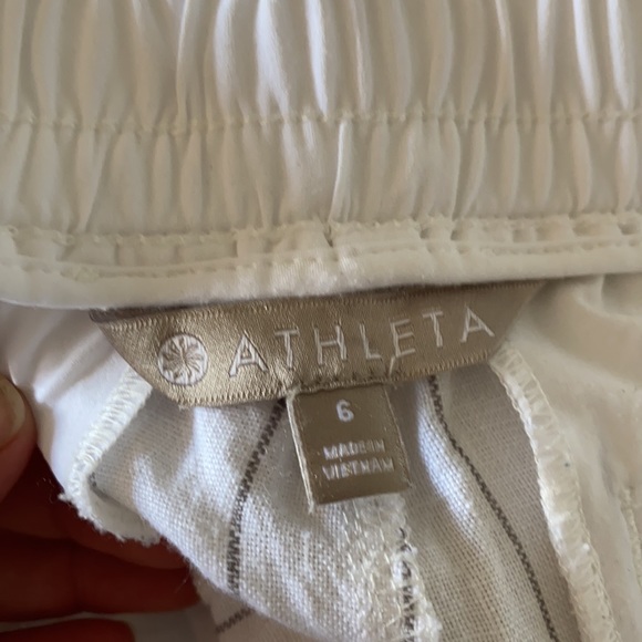 Athleta Bali Linen Crop - White w grey stripes - Picture 4 of 4